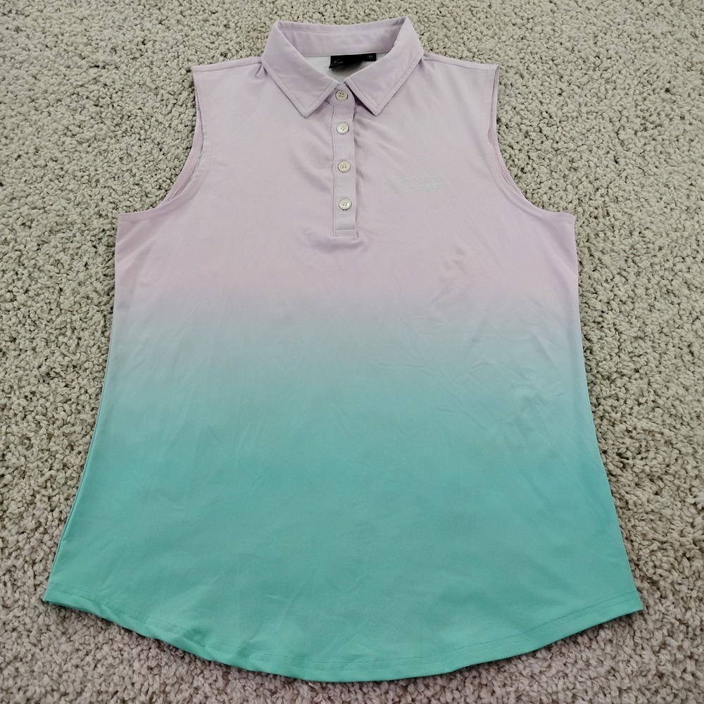 Sunday Swagger Shirt Womens Medium Polo Sleeveless Performance Golf Tennis A2